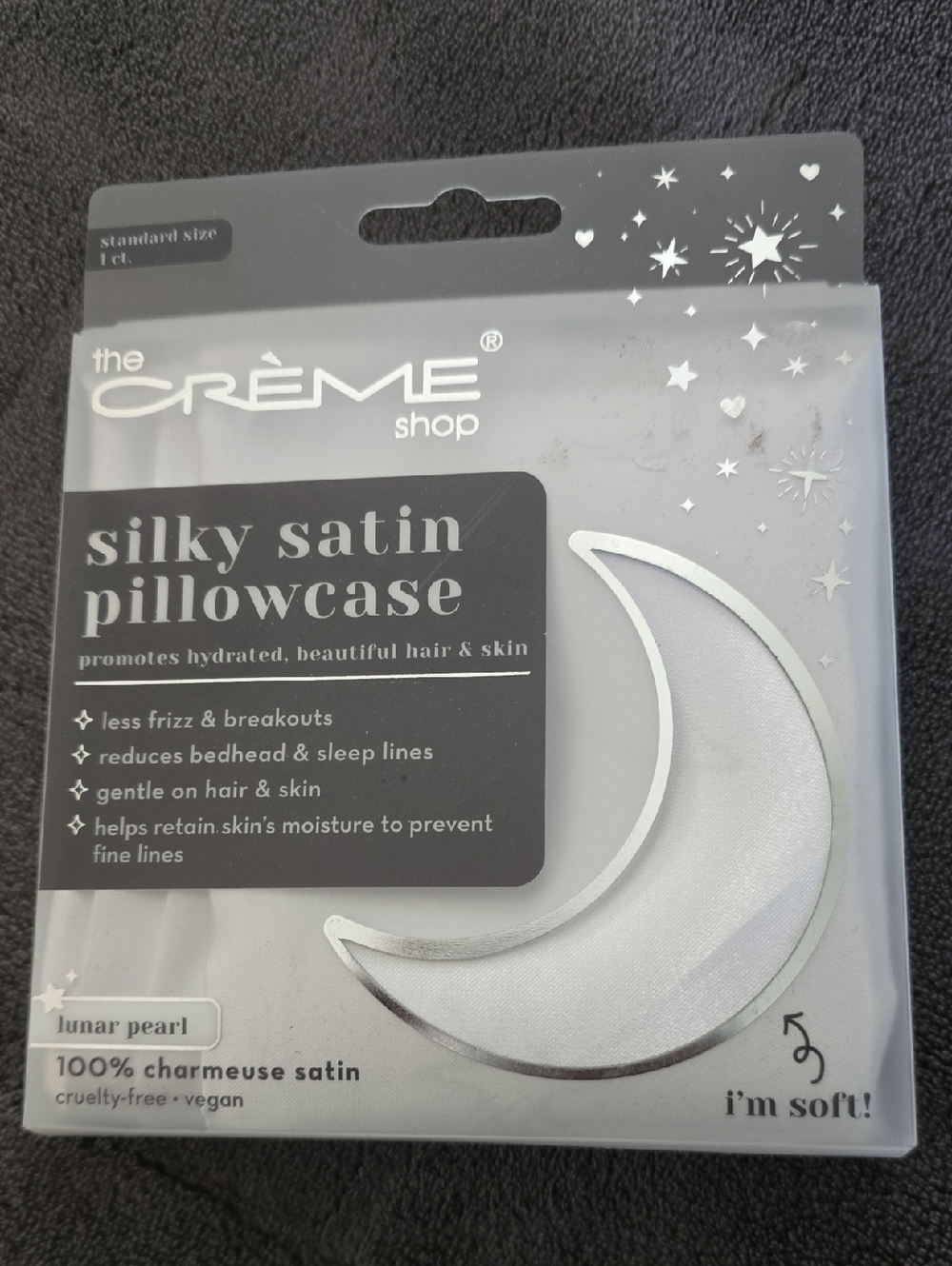 The Crème Shop Silky Satin Pillowcase - Lunar Pearl